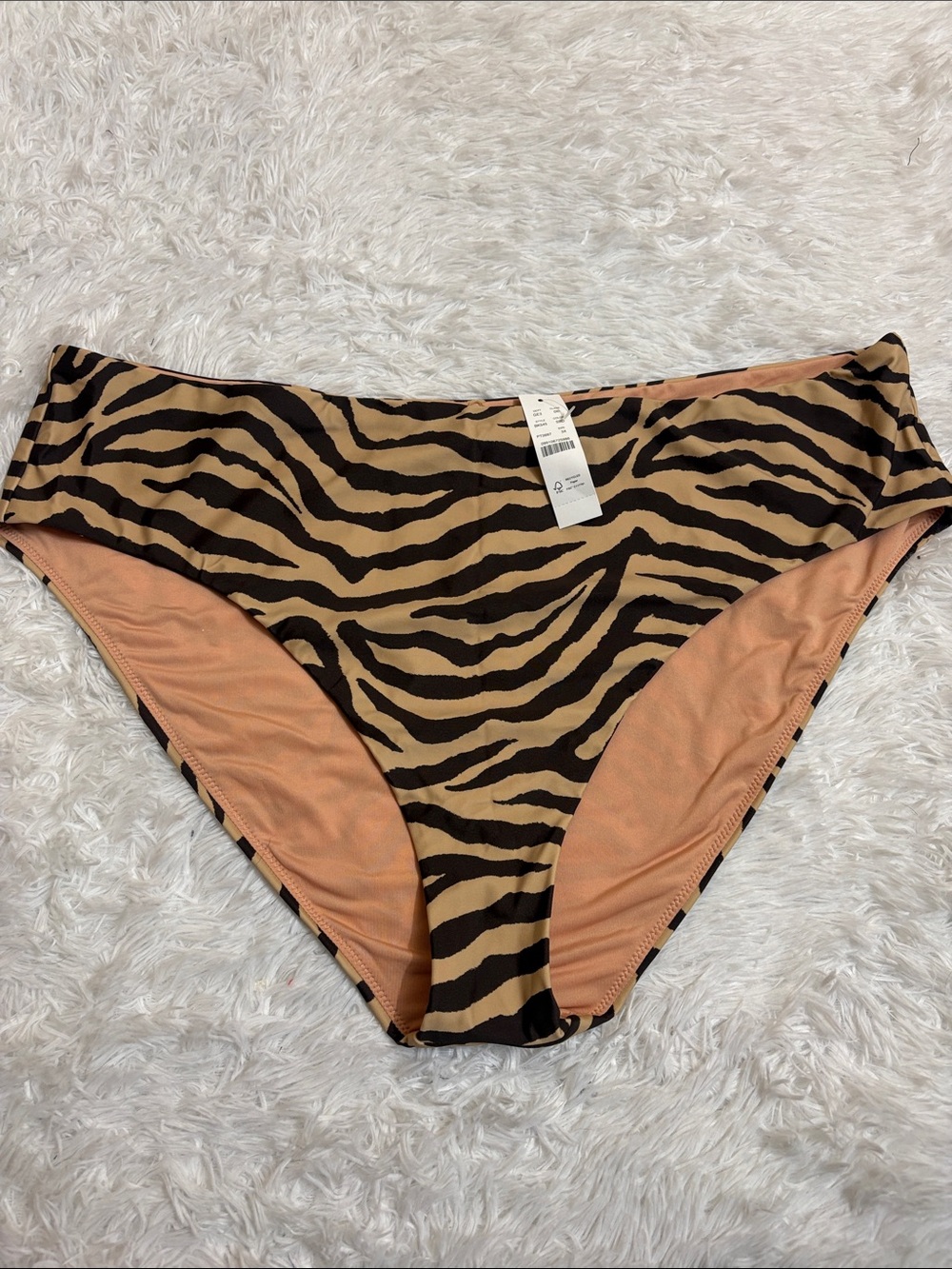 NWT J. Crew Zebra Print High Rise Bikini Swim Bottoms Size 3X